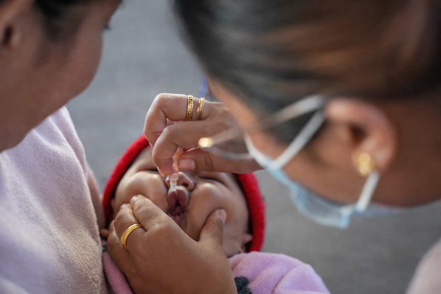 Administering medicine to a baby